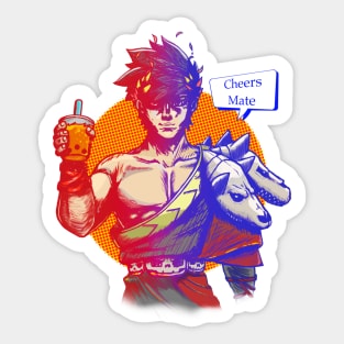 Zagreus enjoying boba Sticker